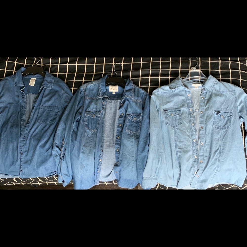 3 for $12 Denim Button Up Shirts